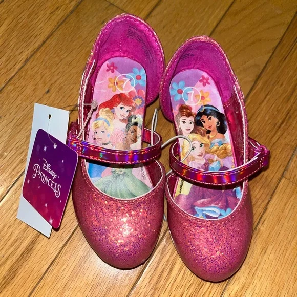 Disney Princess Toddler Girls Pink/Purple Giltter Dress Pumps Shoes Sz 7 - Picture 3 of 7